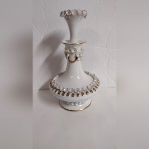 Vintage 60's Irice Products Porcelain Perfume Bottle Hand Painted Gold Trim